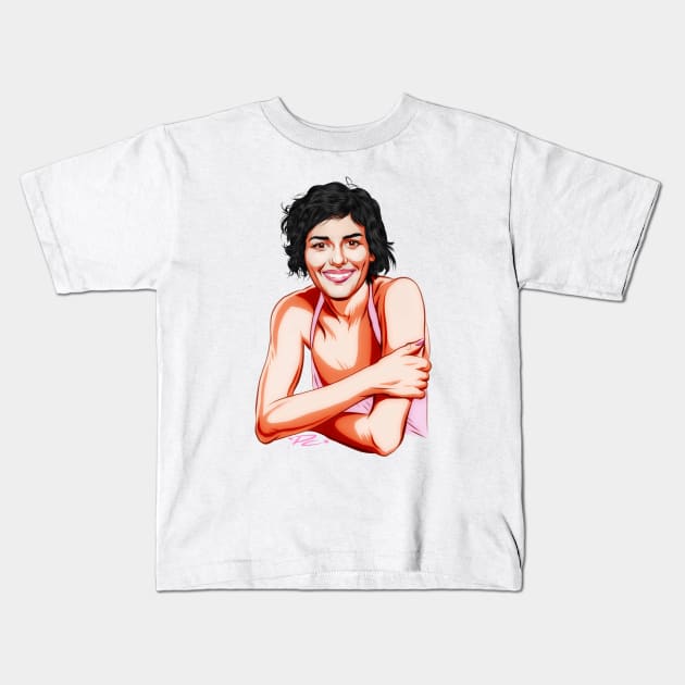 Audrey Tautou - An illustration by Paul Cemmick Kids T-Shirt by PLAYDIGITAL2020